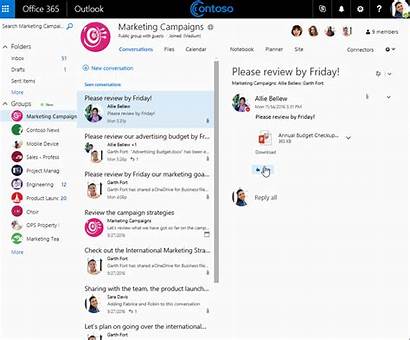 Microsoft Outlook Web 365 Groups Experience Email