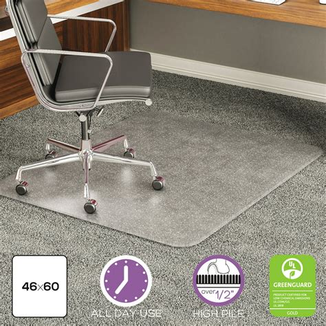 Deflecto Execumat 46 X 60 Chair Mat For High Pile Carpet Rectangular