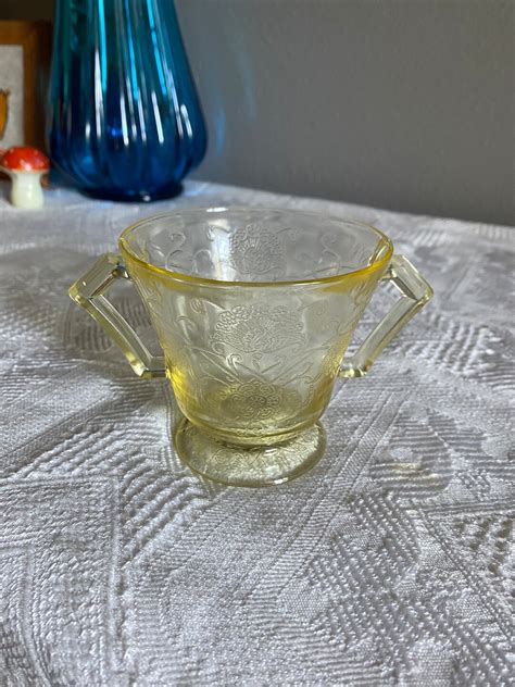 Vintage 1930s Hazel Atlas Yellow Glass Florentine No 2 Etsy