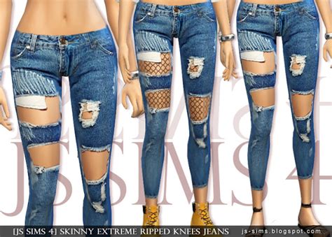 Sims 4 Ccs The Best Ripped Skinny Jeans For Females By