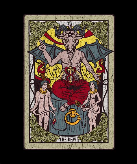 The Devil Tarot Card Gift I Satanic Occult Baphomet Print Digital Art