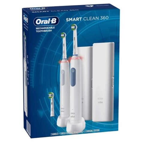 Oral B Smart Clean 360 Rechargeable Toothbrushes 2 Pack 1 Unit Smiths Food And Drug