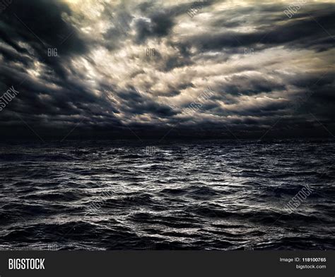 Dark Stormy Sea Image And Photo Free Trial Bigstock