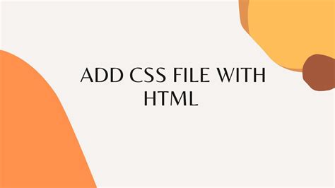 How To Add Css File With Html Youtube