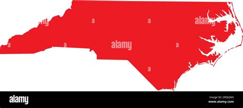 Red Cmyk Color Map Of North Carolina Usa Stock Vector Image And Art Alamy