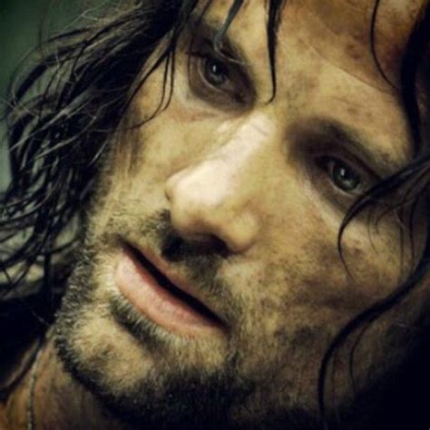 Aragorn Face King Long Dark Hair Strider Man Lotr Thehobbit