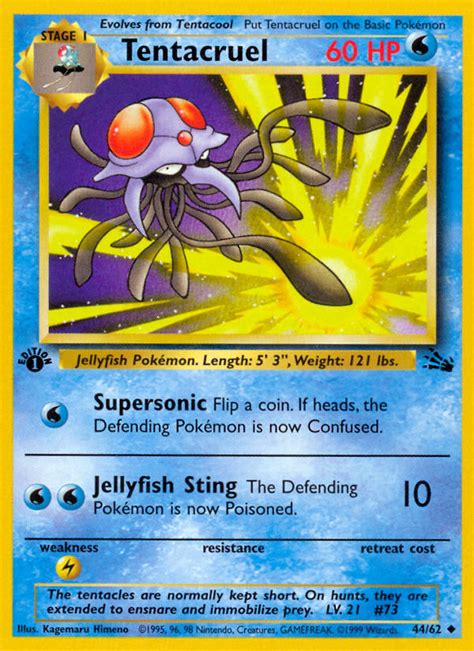Tentacruel Fossil Pokemon Card Pikawiz
