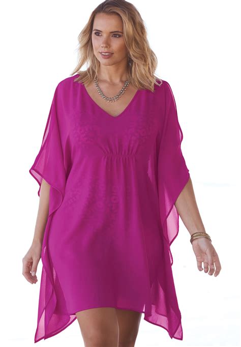 Cold Shoulder Cover Up Plus Size Swim Woman Within