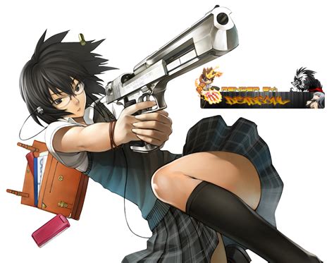 Anime Girl With Guns Render By Lordrender On Deviantart