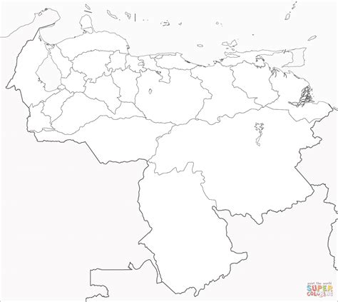Mapa De Venezuela Para Pintar