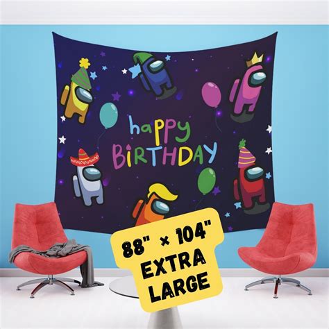 Among Us Birthday Backdrop Printed And Delivered To You Fast Etsy Australia