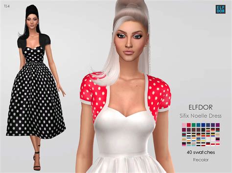 Sifix Noelle Dress Recolored From Elfdor Sims 4 Downloads