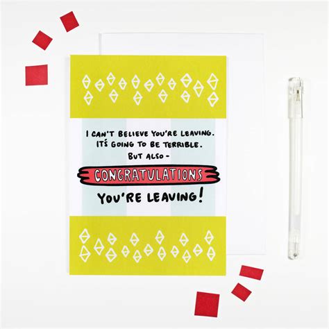 Congratulations You're Leaving Card By Angela Chick ...