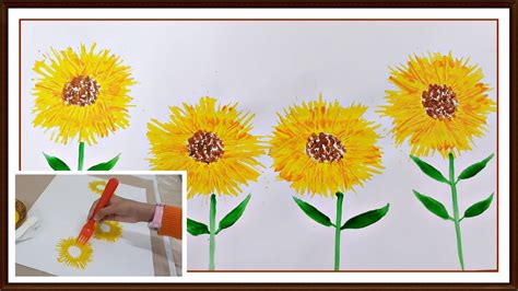 Fork Painting A Sunflower Easy Funtastic Art Diy Painting Ideas For