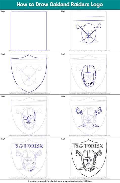 How To Draw Oakland Raiders Logo Nfl Step By Step