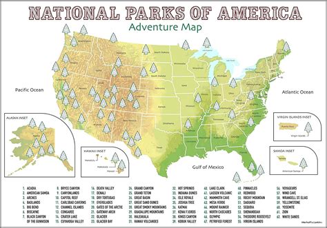 Usa National Parks Scratch Off Poster Up To Date Geographic Map With