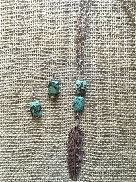 African Turquoise Necklace Set Genuine African Turquoise Etsy