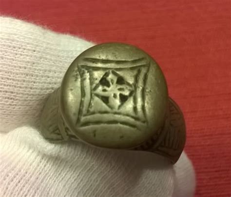 Medieval Knights Templar Bronze Signet Ring 11th 12th Century