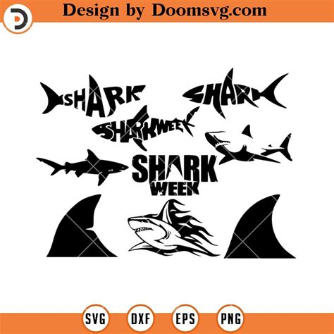 Shark Week Silhouette Svg Shark Bundle Svg Doomsvg