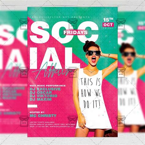 Social Fridays Affair Flyer Club A5 Template Exclsiveflyer Free