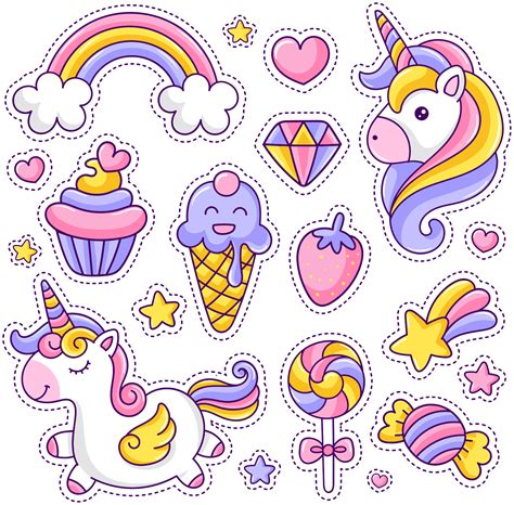 Unicorn With Rainbow And Sweets Cinema Decal Tenstickers