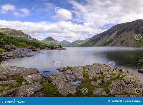 Wast Water Towards Wasdale And Scafell Pike Lake District Uk Stock