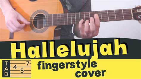 Hallelujah Fingerstyle Guitar Cover Tutorial Lesson Tabs Leonard