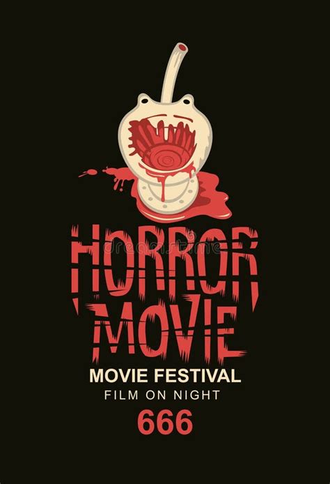 Horror Movie Festival Scary Cinema Poster Stock Vector Illustration