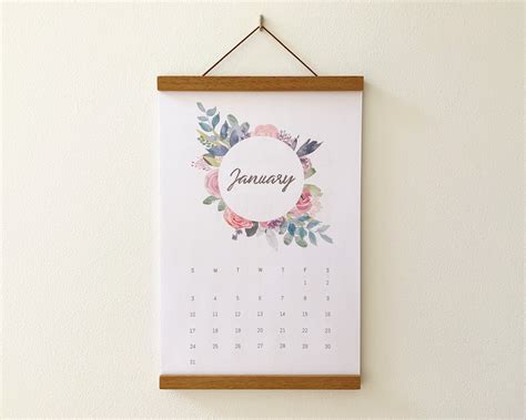 2022 2023 Wall Calendar Botanical Calendar Floral Calendar Mid Year
