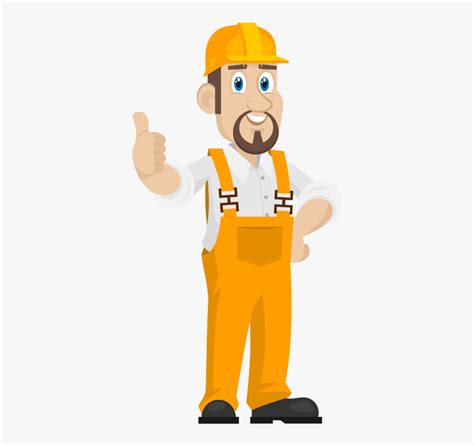 Happy Handymen Service In Construction Worker Cartoon Png