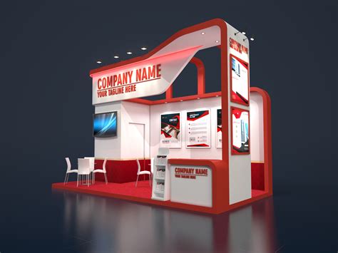 Exhibition Stand 012 18 Sqm 3d Model Cgtrader