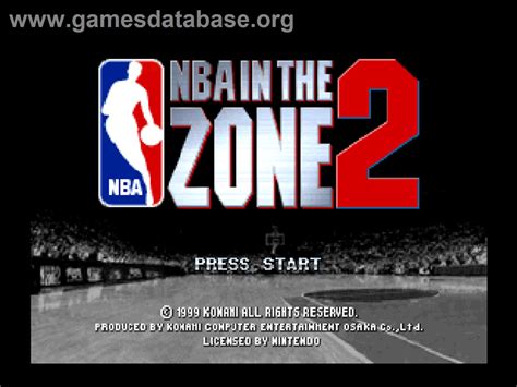 Nba In The Zone 2 Nintendo N64 Artwork Title Screen