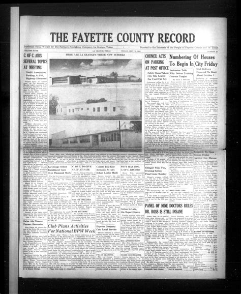 The Fayette County Record (La Grange, Tex.), Vol. 27, No. 92, Ed. 1