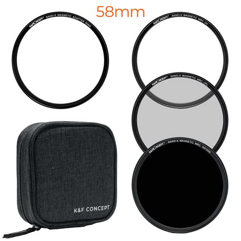 Kandf 58mm Magnetic Filter Kit With Uv A Cpl And Nd1000 In A Pouch Sku