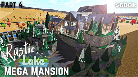 Bloxburg Rustic Lake Mega Mansion Build Part 44 Roblox Youtube