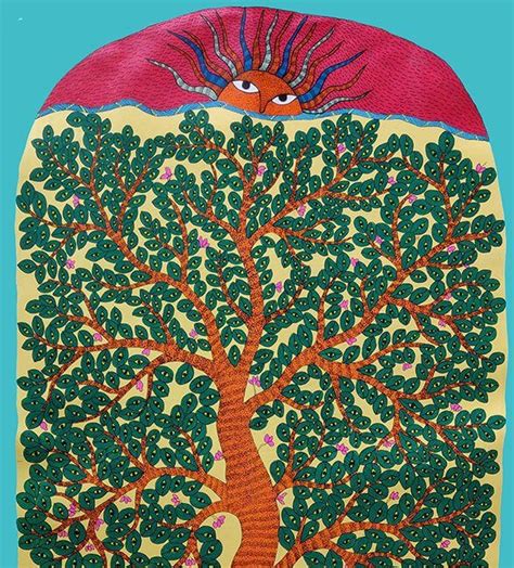 Women Collecting Mahua Gond Painting Artwork Tribal Art India