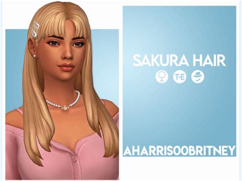 The Sims 4 Sakura Hair By Aharris00britney Cc The Sims