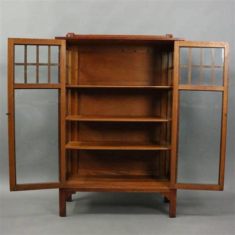 Antique Arts And Crafts Mission Oak China Cabinet Circa 1910 At