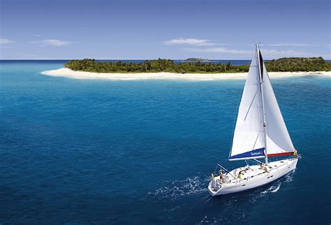 Hd Wallpaper White Sailboat Islands The Ocean Yacht Sea Water