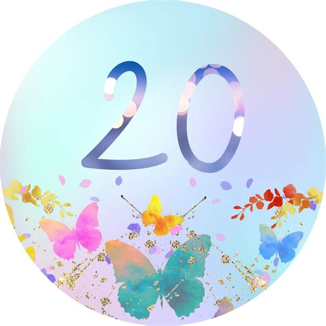 Número 20 Calendário Do Advento Aniversário De 20 Anos Casamento Adesivo 11578265 Png