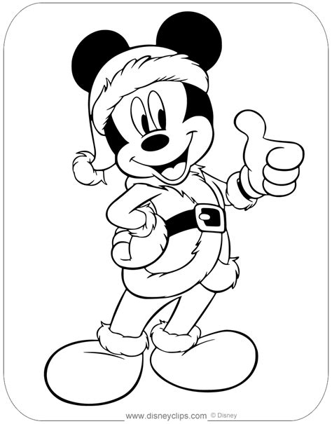Mickey Christmas Coloring Coloring Pages