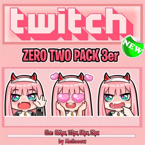 Zero Two Cute Twitch Emote Pack 3 Emotes Etsy