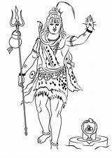 Shiva Coloring Lord Pages Standing Printable Hinduism Kids Adults sketch template