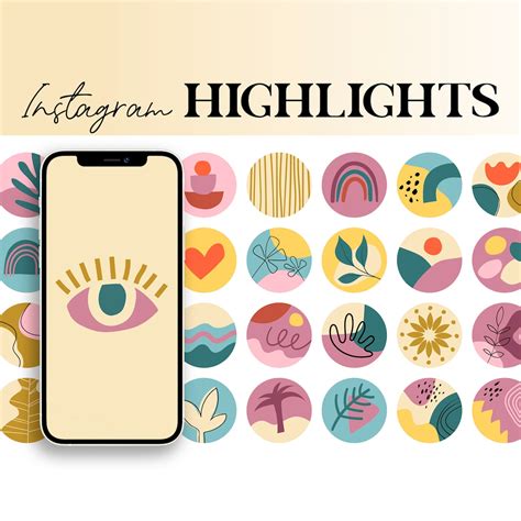 colorful instagram highlight covers bright colorful etsy