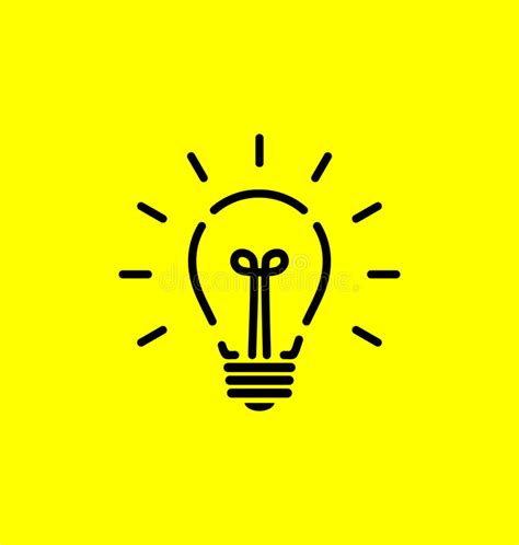 Vector Light Bulb Icon With Concept Of Idea Brainstorming Stock