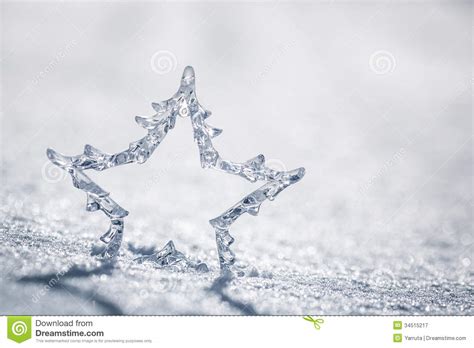 Silver Christmas Star On Snow Royalty Free Stock Photography Image