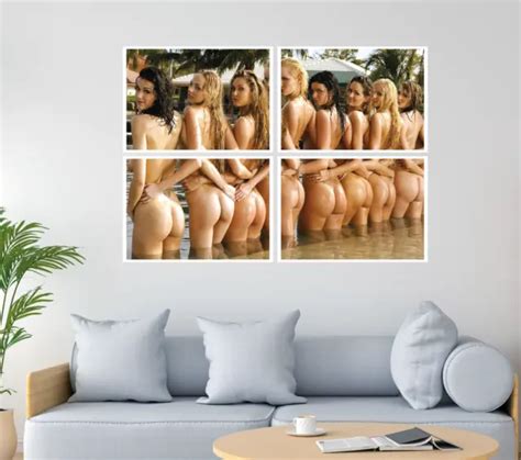 SEXY EROTIC HOT Ass Butt Booty Naked Girls A1 Size Tiled Laminated