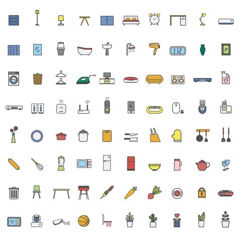 Illustration Set Of Household Items Icon Download Free Vectors