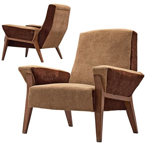Pair Of Handcrafted High Back Lounge Chairs By John Nyquist At 1stdibs