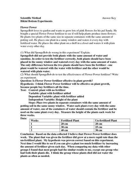 12 Best Images Of Scientific Method Worksheet Answer Key Scientific